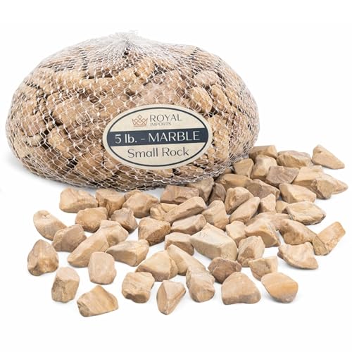 Royal Imports 5LB Decorative Stones River Pebbles Painting Rocks for Fish Aquariums, Plant Gravel, Landscaping, Home Decor Natural - Small Marble - size: Small - 5 lbs, style: Marble