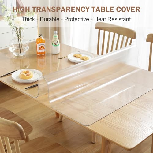 LovePads Frosted Desk Mat 14 x 24 Inch, 1.5mm Thick Frosted Table Protector, Waterproof Plastic Table Cover Protector, PVC Desk Protector Mat, Vinyl Desk Cover for Desktop, Coffee & Dining Table - color: New Frosted 1.5mm, size: 14" x 24" (Rectangular)