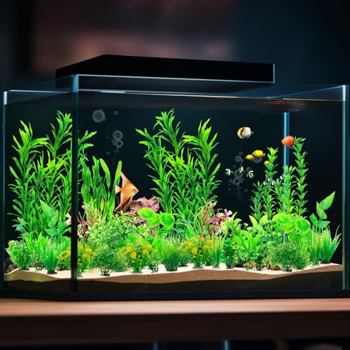 CousDUoBe 30pcs Fish Tank Accessories Aquarium Decorations Green Plants, Fish Tank Decor, Aquarium Decor Plastic Plants - size: 30Pack (2inch to 12.3inch)
