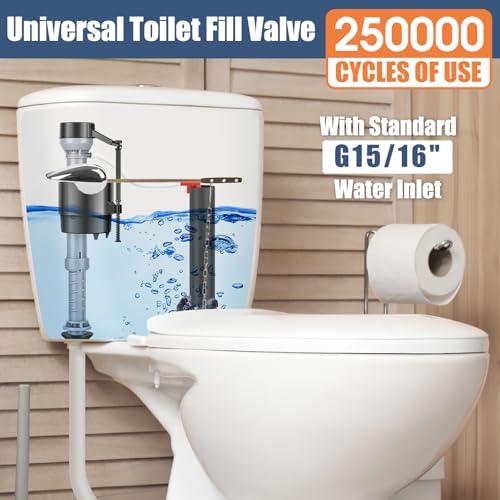 Universal Toilet Flusher Replacement Kit, Water-Saving & Height Adjustable Fill Valve, 2-Inch Flapper, Quiet & Anti-Siphon Toilet Repair Kit Inside Tank, Easy to Install (Red, 1-Pack) - color: Red