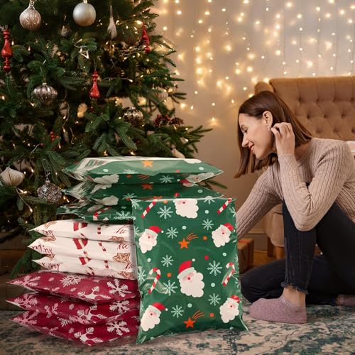 Fuxury Christmas Poly Mailers 14.5x19 Inch 500Pcs,Large Shipping Bags Christmas for Clothing,Strong Adhesive Shipping Envelopes for Small Business, Self Seal Poly Bag Mailing Envelopes Green Santa - color: Green Christmas Santa, size: 14.5x19'' 500pcs