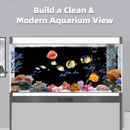 2 Pack Aquarium Background, 28×12 inch Vinyl Cloth Fish Background,Ocean & Black, for Fish Aquarium Decor Background - color: 2 pack, size: 28x12in