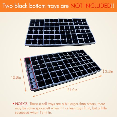 Gardzen 30 Pack 6-Cell Seed Starting Tray for Seedlings, Plant Starter Trays with Drainage Holes for Seed Germination, 5.4x3.7 inches, Black - color: Black, size: 30 Pcs