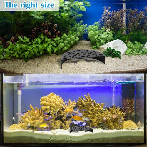 2Pcs Black Shrimp Cave Ornaments, Good Size Half Moon Shrimp House Decor, Fish Hiding Tools Supplies, Accessories Decor Supplies Can Be Used in Aquariums