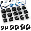 smseace 32Pcs Black Fuel Line Clamps Fuel Injection Hose Clamps 1/4inch 5/16inch 3/8inch Zinc Plated High Pressure Hose Clamps For Diesel/Petrol Pipe in Automotive,Marine,Truck - size: 10-16mm