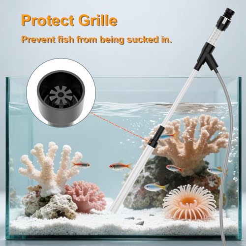 Carefree Fish Aquarium Siphon Gravel Cleaner 6Ft Hose Tank Water Changer Sand Vacuum Multifunctional Cleaning Tools Fish Feeding Tube Coral Feeder Pipette Upgraded Turkey Baster