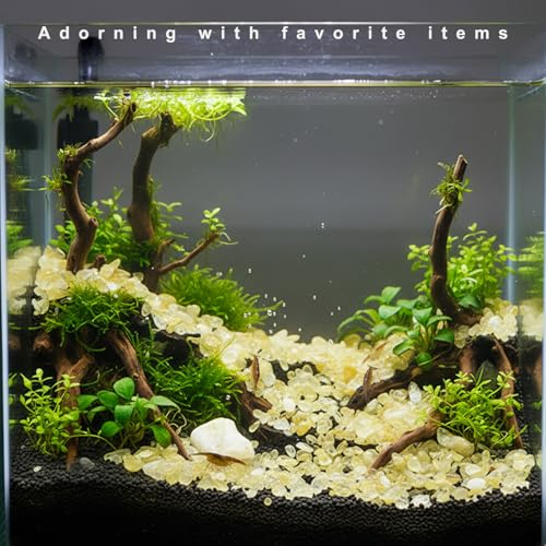 Crystal Chips Stone-Aquarium Rocks Decor,Fish Gravel,Tumbled Stone Chips for Aquascape Vase Filler,DIY Crafts,Indoor Plants - color: Yellow