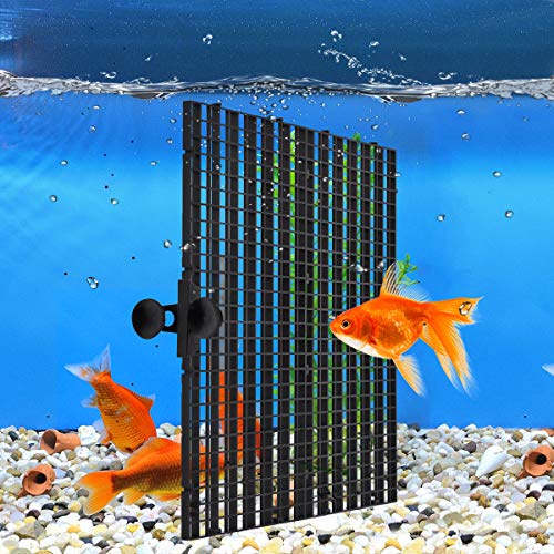 2 Pcs Aquarium Divider Tray Plastic Grid Divider Tray Egg Crate for Aquarium Fish Tank Bottom Isolation, Black