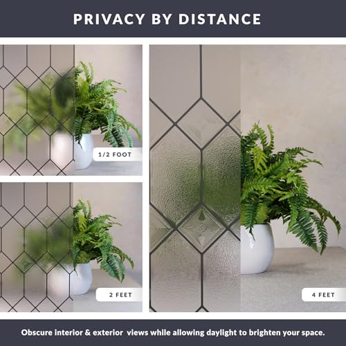 Old English Window Privacy Film by Artscape - Textured Leaded Glass Design, Static Cling, Allows Natural Light in, UV Protection, Phthalate and BPA Free, Made in USA - 36 x 72 Inch - color: Old English