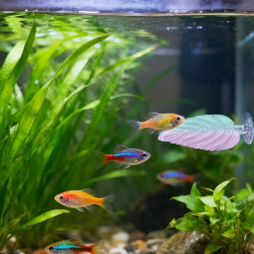 Betta Fish Tank Accessories, 2 Pack Plastic Gradient Leaf Decoration Resting Hammock with Suction Cups, Aquarium Decoration, Beta Fish Tank Decor