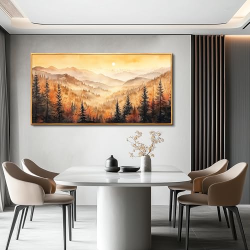 FUHAIHUA Wood Framed Canvas Wall Art For Living Room Wall Decor For Bedroom Office Wall Decoration Forest Landscape Paintings Farmhouse Pictures Artwork Room Aesthetic Home Decor 20x40 In - color: Forest Landscape Wood Framed, size: 40"L x 20"W