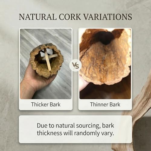 Homoyoyo Natural Cork Bark Round Reptile Hideout-hollow Tree Trunk Climbing Hide-wooden Terrarium Decor Shelter Cave for Gecko Lizard Snake Spiders Hermit Crab Habitat Accessories-rainforest Terrarium - color: Coffee