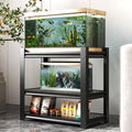 20-30 Gallon Fish Tank Stand - Metal Aquarium Stand, 34 "W x 18 "D x 31"H Adjustable Heavy Duty Reptile Tank Stand, Adjustable 3-Tier Fish Tank Rack Shelf for Home Office, Tank Not Included (Black) - color: Black