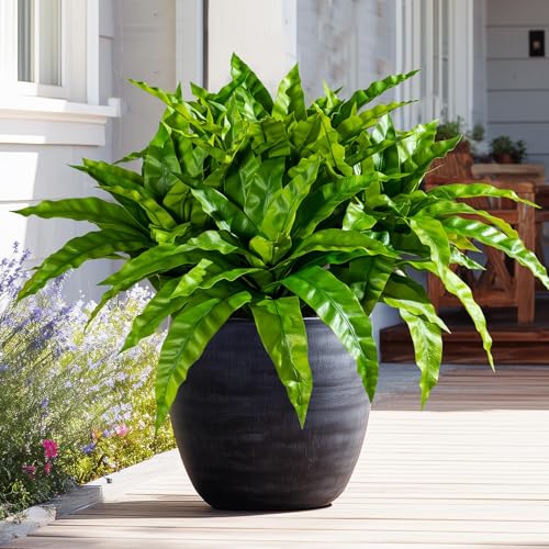 4 Pcs Artificial Greenery Stems Fake Bird Nest Fern Faux Branches Artificial Plants Realistic Fake Dracaena Realistic Plants for Indoor Outdoor Porch Patio Home Office Living Room Decor (Bright Green) - color: Bright Green