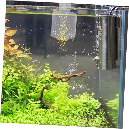 POPETPOP Aquarium Fish Food Feeder Ring Acrylic Fish Food Organizer for Betta Shrimp Turtle Feeding Tank with 80-Hook Floating Feeding Tool