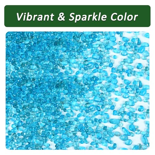 BXI 2.2 Lbs Small Aquarium Substrate Gravel Sand, Polished Smooth Fish Tank Gravel, Colorfast Uncoated Vibrant Blue Sea Glass, Decorative Stones for Vase Fillers, Fairy Garden, Potted Plants - color: Blue Glass Sand, size: 2.2 lbs, 0.24''-0.40''(Medium)