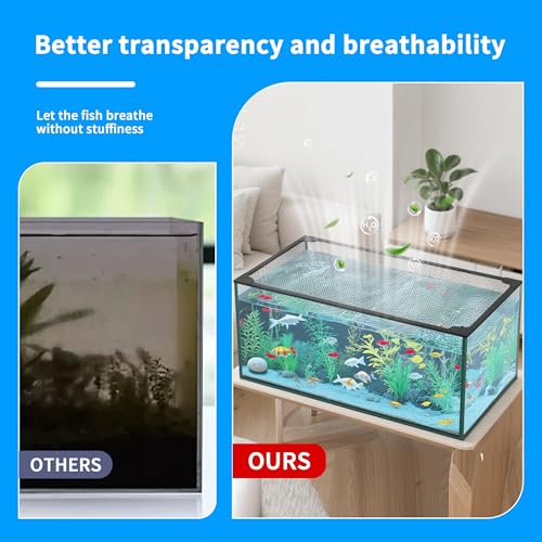 Fish Tank Lid Magnetic Aquarium Lid DIY Size Fish Tank Cover Anti-Jumping Net Soft and Strong Mesh Protect Fish Jumping Out Easy Installation Washable (Gray, 19''x57'' Fit for ≤55 Gallon) - size: 19''x57'' Fit for ≤55 gallon