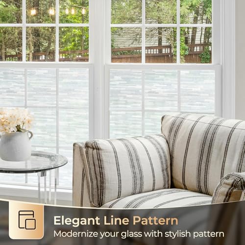 rabbitgoo Window Privacy Film, Frosted Glass Window Film Static Cling Covering, Non Adhesive Privacy Clings Vinyl, Removable Frosting Sticker for Home Decoration, White, 17.5 x 118.1 Inches - color: White Silk, size: 17.5" x 118.1"