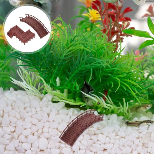Ciieeo 4pcs Aquarium Miniature Landscape Figurines – Z-Shaped Staircase Arch Bridge – Fish Tank Decoration Accessories for DIY Fairy Garden and Bonsai Scene