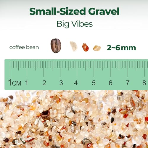 T4U Crystal Chips Stone Crushed Quartz Glass 1LB - Carnelian Tumbled Gravel Small Decorative Pebbles Bulk, Mini Polished Rocks Pieces for Crafts, Vases Filler, Succulent Plants, Aquarium Gravel Rocks - color: #5 - Carnelian, size: 1 LB