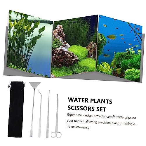 VICASKY 1set Aquarium Aquascaping Tools Water Plants Scissors Tweezers and Spatula and Plant Care