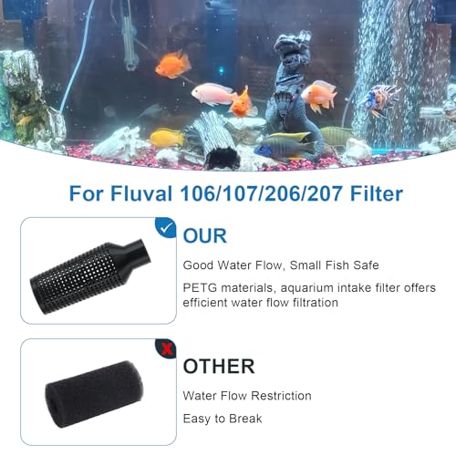 Aquarium Filter Intake Guard, Aquarium Intake Guard Fits for Fluval 107/106/206/207 Models, Fish Safe Filter Cover Aquarium Filter Accessories