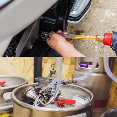 MECCANIXITY 3ft Clear Silicone Rubber Tubing 1/2" ID Plastic Tube Flexible Air Hose for Brewing, Wine Making, Pump Siphon, 13mm x 17mm, with 2pcs Clamps - size: 13mm x 17mm