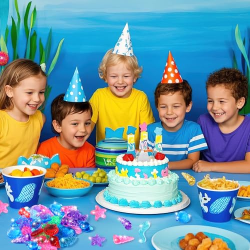 MARFOREVER 36 PCS Diving Gems Pool Toys, Acrylic Diamond Seashell Starfish Conch Scallop Gems Pirate Treasure for Beach Underwater Dive Game Toys Swimming Training Summer Mermaids Party Favors