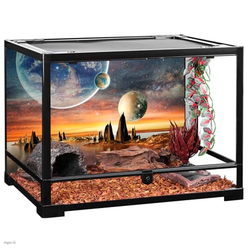 AWERT 72x16 inches Galaxy Aquarium Background Space Theme View of The Planets from Earth Fish Tank Background Hot Desert Terrarium Background - size: 72x16in/180x40cm
