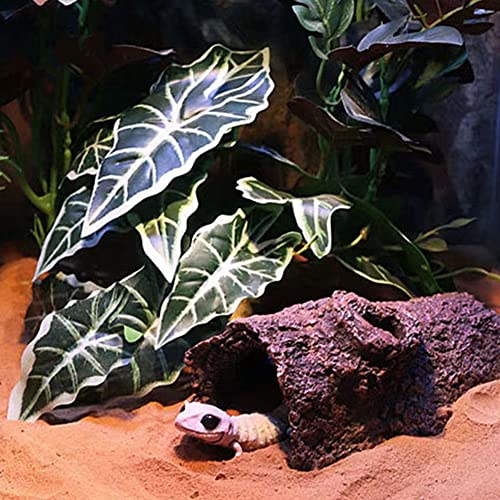 Small Resin Aquarium Hideout Log, Tree Trunk Fish Tank Decor Ornament, 5.31 in Hollow Cave with Multiple Openings, for Freshwater Tanks and Terrariums, Brown
