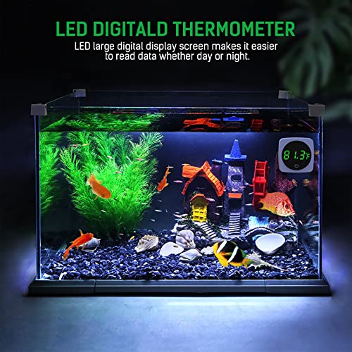PAIZOO Aquarium Thermometer, LED Digital Fish Tank Thermometer, White | 5s Refresh, High Accurate to ±0.9℉, 8000+ Hours Lifespan, Thermometer for Fish tank, Betta, Axolotl, or Aquatic Pet