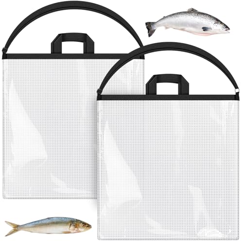 WinnerWhy 2 pcs Fishing Tournament Weigh-In Pouch 24” x 24” Waterproof Live Catch & Release Sack Airtight Fish Handling Gear for Bass & Walleye Competitions