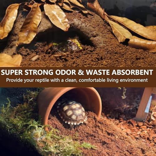 Reptile Soil Substrate Fluffy Small-Strand Reptile Substrate and Snake Bedding Clean Natural Terrarium Bedding for Lizards Snakes Tortoises Tarantulas - color: 1.32gal