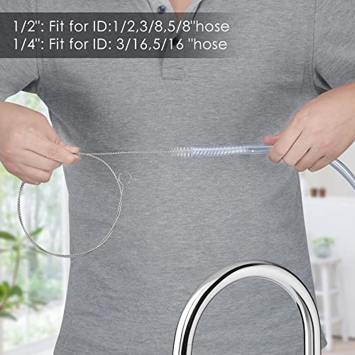 25 Inches Flexible Tube Brush, Extra Long Straw Brush, Pipe Cleaner Brush for Cleaning Straw, Feeding Tube, Siphon Hose, Drain Clog, 4PCS (White) - color: White