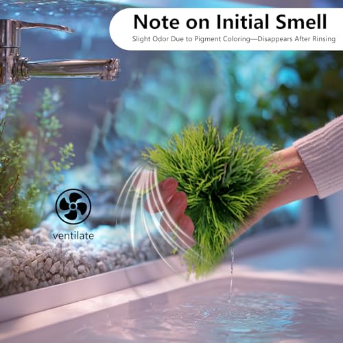 2PCS Realistic Aquarium Plants Artificial Grass for Fish Tank Aquarium Grass Small Soft Plastic Fake Plants Turtle Decorations Mini Fish Tank Ornament Green Plant Set