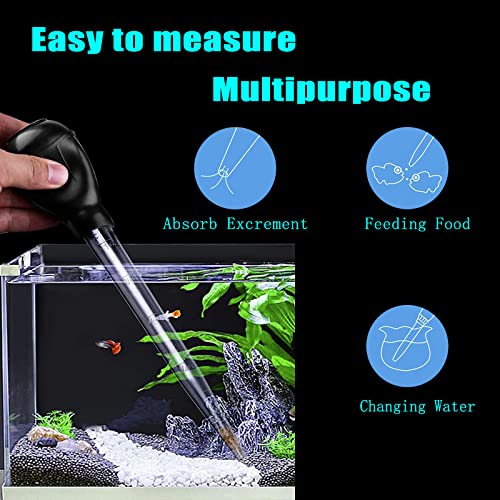 Aquarium Multifunction Dropper Pipette Manual Cleaner Water Changer Cleaning Tool Siphon Dropper Remover 30ml Coral Feeder Waste Cleaner for Fish Tank Aquarium Clean Tool, Black - color: Black