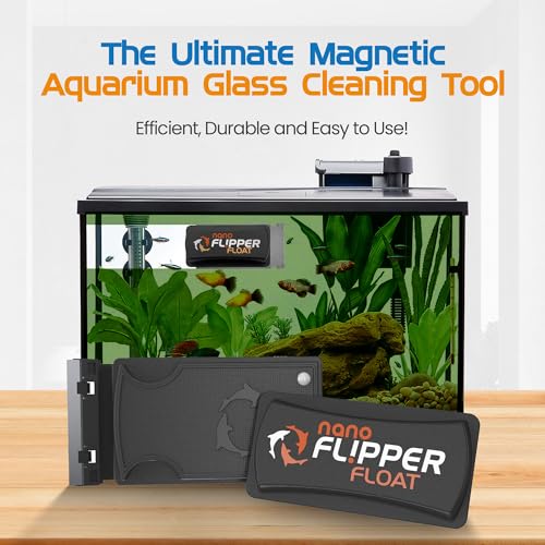 Flipper Cleaner Float - 2-in-1 Floating Magnetic Aquarium Glass Cleaner - Fish Tank Cleaner - Scrubber & Scraper Aquarium Cleaning Tools - Floating Fish Tank Cleaner, Nano - size: Nano - up to 1/4"