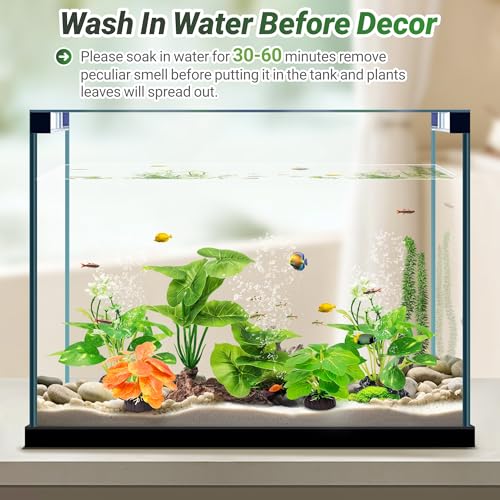 GOZILLA Fish Tank Plants, Reptile Artificial Plastic Plants, Reptile Plants for Terrarium, Aquarium Decorations Resin Pedestal Ornaments for Fish Tank Accessories Set.(5PCS/B-Set) - color: 5 Pcs/ B Set