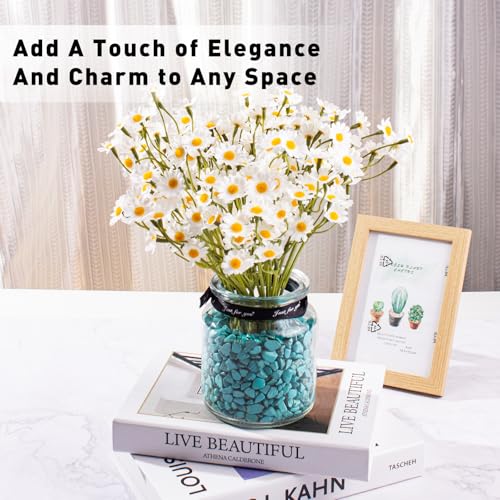 0.5 Lb/230g Blue Howlite Turquoise Crushed Stone Crystal Chips Bulk, Aquarium Gravel Rocks Polished Tumbled Stones Marble for Vases Filler, Garden and Fish Tank Decoration - 7-9mm - color: Turquoise, size: 0.5 LB