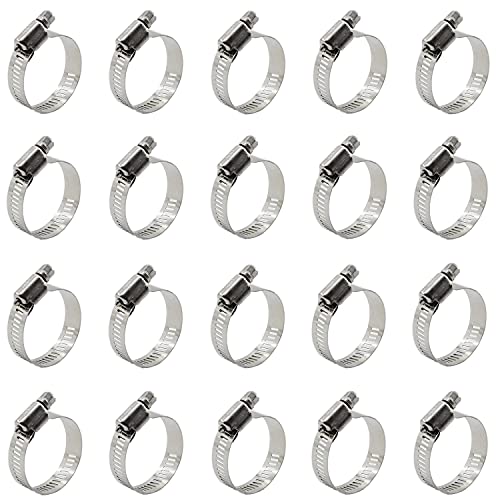20PCS Cable Clamp,TTZEZE Adjustable 304 Stainless Steel Duct Clamps Hose Clamp Pipe Clamp Air Ducting Clamp Worm Drive Hose Clamps Tube Clamp Metal Clamp Pipe Hoop,Pipe or Wire Cord Installation - size: Adjustable: 21-44mm/0.83-1.73''