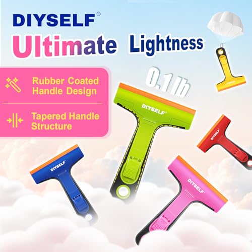 DIYSELF 1 Pack Plastic Razor Blade Scraper with 5 Pcs 4-Inch Plastic Razor Blades, Plastic Scraper Tool for Cleaning, Gasket and Decal Remover for Glass, Stovetop, Labels, Stickers & Paint Removal - color: Green, size: 5PCS Plastic Blades