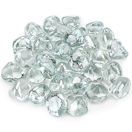 Stanbroil 10-Pound Fire Glass Diamonds - 1/2 inch Luster Fire Glass for Fireplace Fire Pit and Landscaping, Crystal Ice Luster - color: Crystal Ice Luster