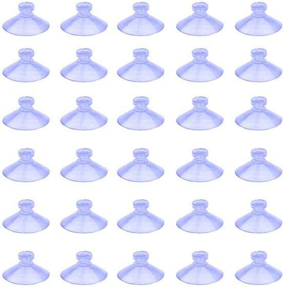 100pcs Mini Clear Plastic Suction Cups Without Hooks (20mm) - size: 20 mm