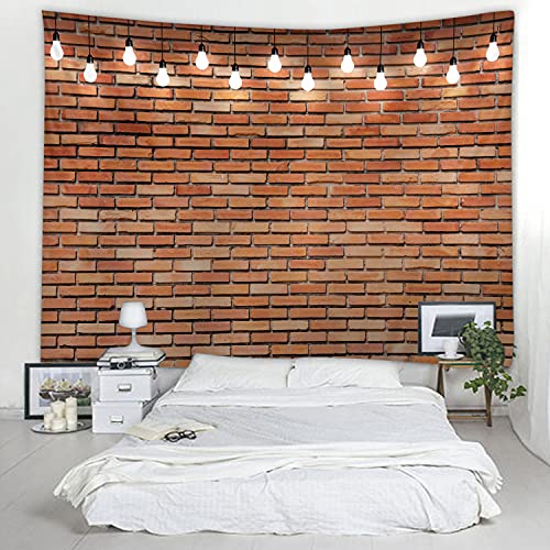 WODEJIA Red Brick Wall Print Fabric Tapestry Decorative Wall Art Tablecloth Bedspread Picnic Blanket Beach Throw Blanket Multifunctional for Bedroom Hall Dormitory Living Room Hanging 91 x 71 inches - color: Red Brick Wall, size: 91"L x 71"W