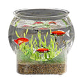 Fish Bowl P-lastic, Clear Round Shatterproof Desktop Aquarium Betta Fish Bowl for Centerpiece Home Decor - size: 19x19x16.6cm