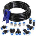 Hromee Air Line Tubing Kit, 5/16 Inch (7.937MM) OD x 32.8 Feet Polyurethane PU Tube and Push to Connect Fittings, 14 PCS Compressed Pipe and Accessories Kit - size: 5/16 Inch