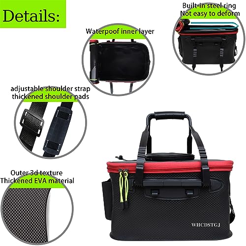 Fishing Bucket, Multifunctional Foldable Portable Fishing Bucket, and 8 Gallon EVA Fish Bucket are Suitable for Storing Live Fish and Fresh Fish Bait. (size8gallon) - color: Black, size: size8gallon