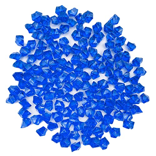 Fake Crushed Ice Cubes, Vase Fillers, 150 pcs 16 * 22mm Artificial Acrylic Crystal Rocks Diamonds for Vase Fillers,Table Scatter, Party Favor, Wedding Decoration(0.86 * 0.62inch,Darkblue) - color: Dark Blue-16*22mm-150pcs