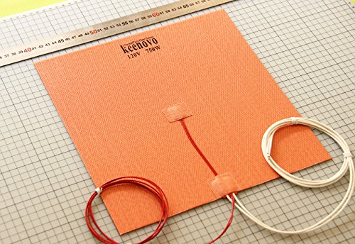 300 X 300mm (Approx. 12" X 12") 120V 750W, KEENOVO Universal Flexible Silicone Heater Mat/Pad, 3D Printer Heated Bed Heating Element