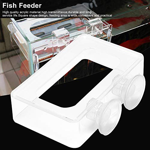 Futterring Aquarium, KIMISS Acrylic Simple Installation Fish Food Feeder Feeding Ring for Fish Aquarium with Suction Cup Acrylic Simple Installation (27x19.5x19cm / 10.6x7.7x7.5in) - size: 27x19.5x19cm / 10.6x7.7x7.5in